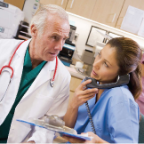 Healthcare team collaboration graphic